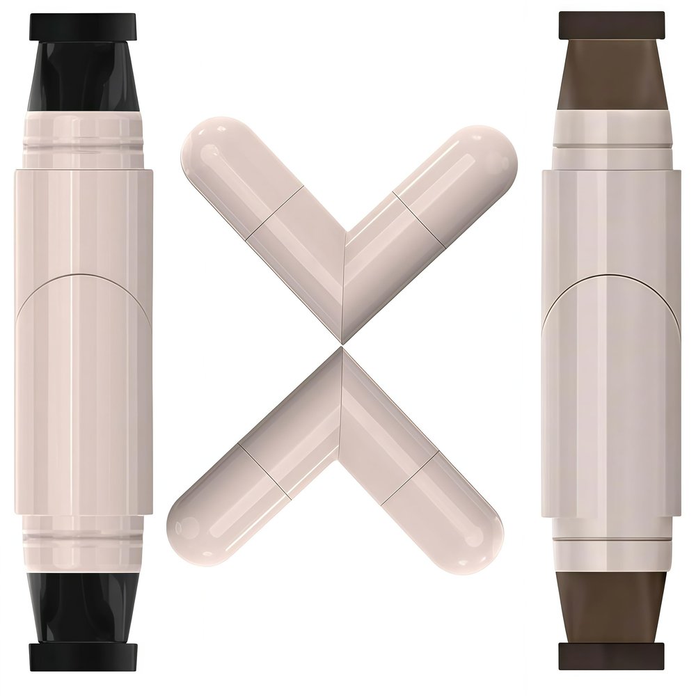 2 Pcs Gel Eyeliner Pencil Set, 2025 New Foldable Eyeliner Stamp for Perfect Wings, Waterproof Eyeliners Tool, Smudge Proof Eyeliners Pen for Beginners