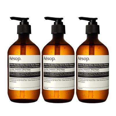 Aesop A Rose By Any Other Name Body Cleanser | Gentle Body Cleanser with Rose Petal Oil & Skin-Softening Botanicals | 16.9 oz / 500mL (Pack of 3)