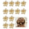 12PCS Mini Gold Flower Hair Clips, Small Flower Gold Hair Clips for Women Thin Thick Hair, 0.6" Mini Hair Clip Flowers Metal, Decorative Flowers for Girls and Women Gift view 1