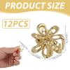 12PCS Mini Gold Flower Hair Clips, Small Flower Gold Hair Clips for Women Thin Thick Hair, 0.6" Mini Hair Clip Flowers Metal, Decorative Flowers for Girls and Women Gift view 2
