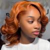 10 Inch Ginger Wig Human Hair Body Wave Lace Front Wigs 13x6 Hd Body Wave Lace Front Wig 200 Density Curly Wig Pre Plucked Baby Hair & Tangle Free, Natural Look for Daily Use view 1