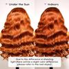 10 Inch Ginger Wig Human Hair Body Wave Lace Front Wigs 13x6 Hd Body Wave Lace Front Wig 200 Density Curly Wig Pre Plucked Baby Hair & Tangle Free, Natural Look for Daily Use view 3