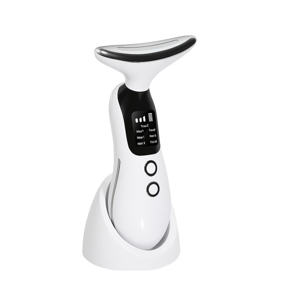 7 Color Galvanic Machines - Red Light Therapy for Face and Neck, Face Massager Tool for Wrinkles, Double Chin, Vibrating Facial Massager with Thermals