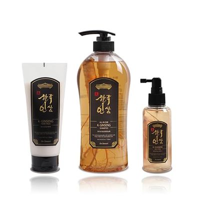 Dr.Smart K-Ginseng All In One Shampoo, Hair Tonic, and Hair Pack, 3 Piece Set