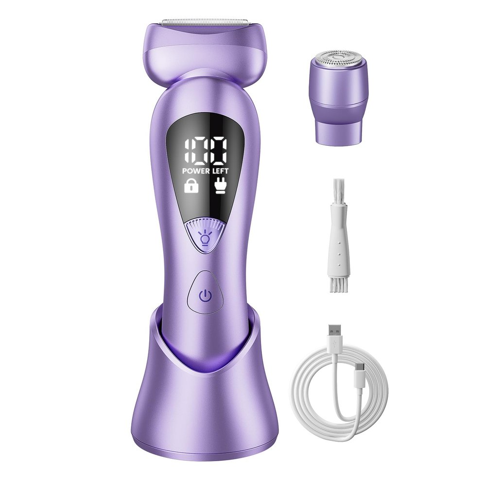 rategist Electric Bikini Trimmer: Cordless Body Shaver with LED Display&Light for Silk Skin