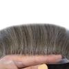 Hair Wonders Men Hair Systems Real Human Hair Swiss Lace Toupee Hairpiece for Men Replacement System Bleached Knot protesis capilar #510#5 Medium Light Brown+10% Grey 8X10 80% Light Density view 4