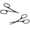 2PCS Facial Hair Small Grooming Scissors Set, Premium Curved and Rounded Nose Hair Scissors, Eyebrow, Nose Hair, Mustache, Beard, Eyelashes, Ear Trimming Kit, Black view 1