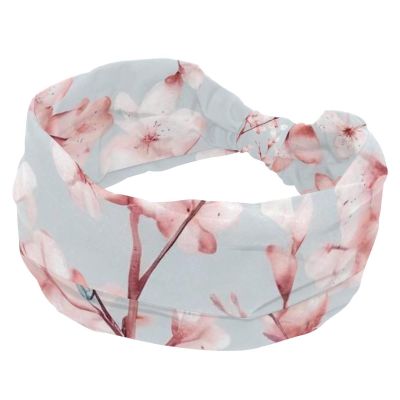 1 Pack Headbands for Women Non Slip Elastic Sports Hair Bands for Women, Soft Cloth Headband for Workout Yoga Fashion Hair Accessories,Pink Aesthetic Cherry Blossoms
