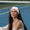 1 Pack Headbands for Women Non Slip Elastic Sports Hair Bands for Women, Soft Cloth Headband for Workout Yoga Fashion Hair Accessories,Pink Aesthetic Cherry Blossoms view 2