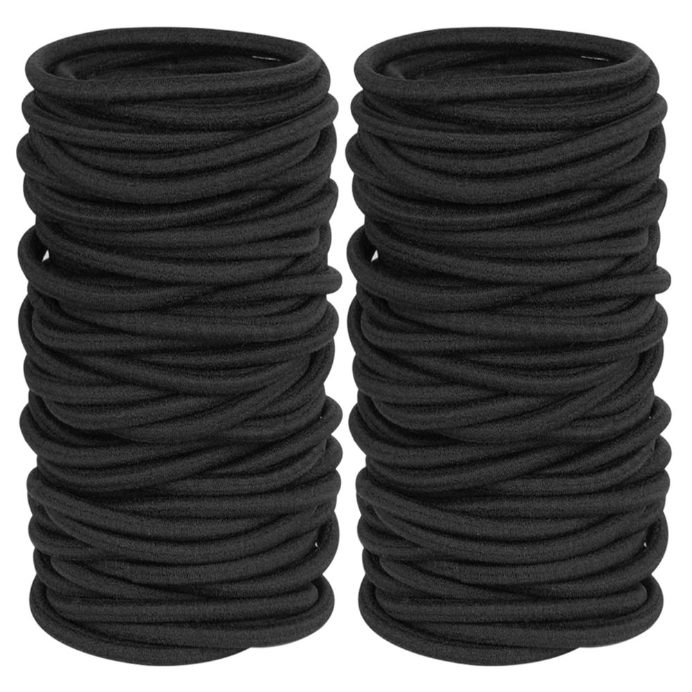 120 black hair bands for men and women, for coarse and curly hair
