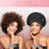 Q&J Fabric Co. Extra Large Satin Bonnet 2Pcs Hair Cap Single-layer Bonnet for Sleeping, Jumbo Silk Sleep Cap for Women Braids Curly Hair Locs (Black,Burgundy view 3