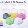siyuwuro Round 48 Holes Nail Drill Bit Holder Box Dustproof Nail Drill Bit Display Stand Organizer Box Manicure Drill Bits Nail Art Storage Tool (Green) view 2