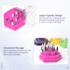 siyuwuro Round 48 Holes Nail Drill Bit Holder Box Dustproof Nail Drill Bit Display Stand Organizer Box Manicure Drill Bits Nail Art Storage Tool (Green) view 3
