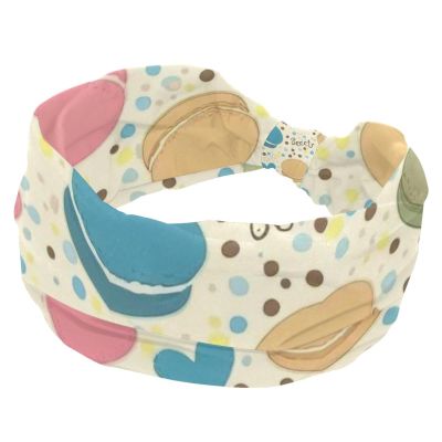 1 Pack Colorful Dessert Art Elastic Soft Fabric Non-Slip Women's Fashion Headbands - Soft, Wide, and Stylish for All Occasions