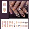 24Pcs Halloween Flower Fake Nails White Spider Web Press Nails Short Almond Type Cute Ghost Pattern Stick on Nails Full Cover Acrylic Nails for Women Holiday Atmosphere Nail Art Supplies view 2