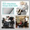 Coczeb Salon Booster Seat for Kids Thick Cushioned Haircut Stool,Portable Salon Station Hair Cutting Sap Equipment(Black) view 4