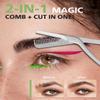 BALUCA Eyebrow Scissors with Comb | Professional Stainless Steel Eyebrow Trimmer for Women & Men | Dual-Design Precision Eye Brow Trimmer Scissors for Effortless Grooming, Silver (Silver) view 3