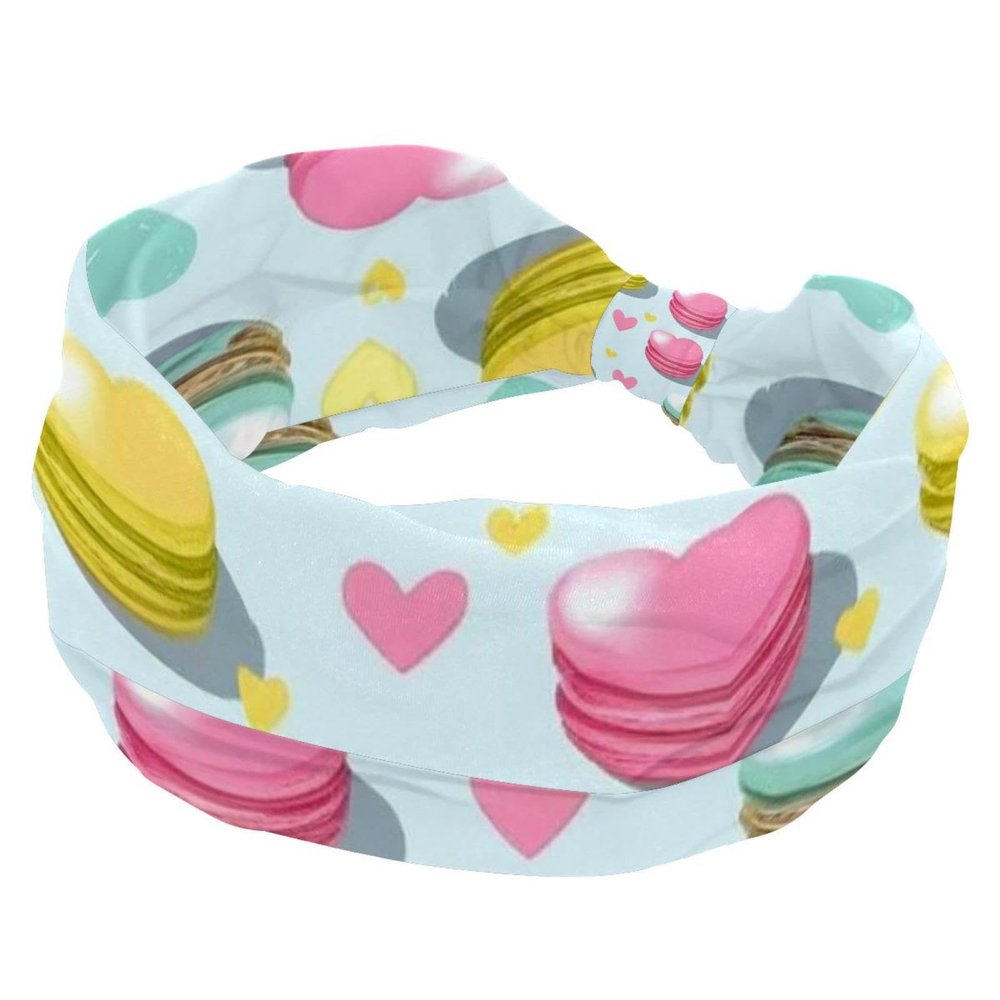 1 Pack Colorful Art Desserts Elastic Soft Fabric Non-Slip Women's Fashion Headbands - Soft, Wide, and Stylish for All Occasions