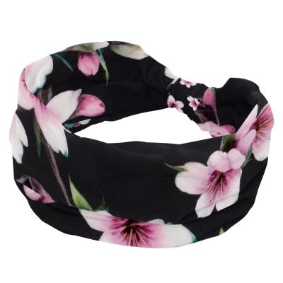 1 Pack Headbands for Women Non Slip Elastic Sports Hair Bands for Women, Soft Cloth Headband for Workout Yoga Fashion Hair Accessories,Artistic Cherry Blossoms
