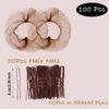 100Pcs Hair Net and Pin Set - 50Pcs 20" Invisible Mesh Hair Nets and 50Pcs U Shaped Bobby Pins for Dance, Food Service, Styling (Tan Brown) view 3