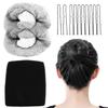 100Pcs Hair Net and Pin Set - 50Pcs 20" Invisible Mesh Hair Nets and 50Pcs U Shaped Bobby Pins for Dance, Food Service, Styling (Black) view 1