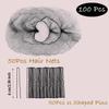 100Pcs Hair Net and Pin Set - 50Pcs 20" Invisible Mesh Hair Nets and 50Pcs U Shaped Bobby Pins for Dance, Food Service, Styling (Black) view 3