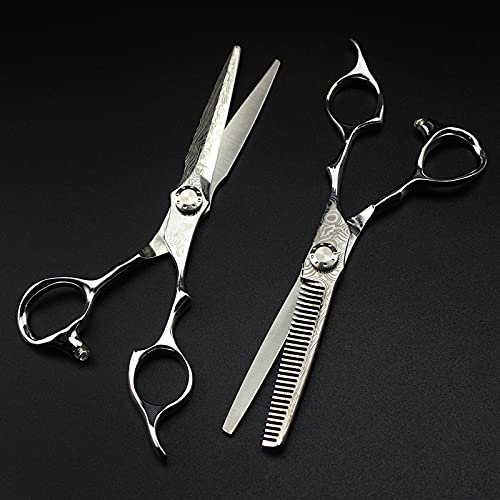 6 Inch Damascus Hair Cutting Shears - Professional Scissors Set for Hairdressers