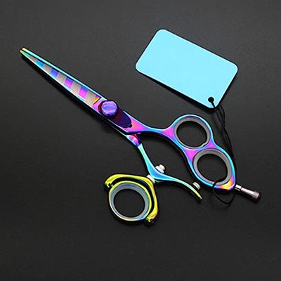 5.5 inch Rainbow Fly Rotate Hair Cutting Shears - Upscale Professional Japanese 440C Barber Shears