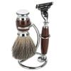 QANYEGN Shaving Brush Holder, 2 in 1 Portable Curved Shaving Brush Holder, Stainless Steel Razors Brush Stand for Salon Home Travel Use view 3