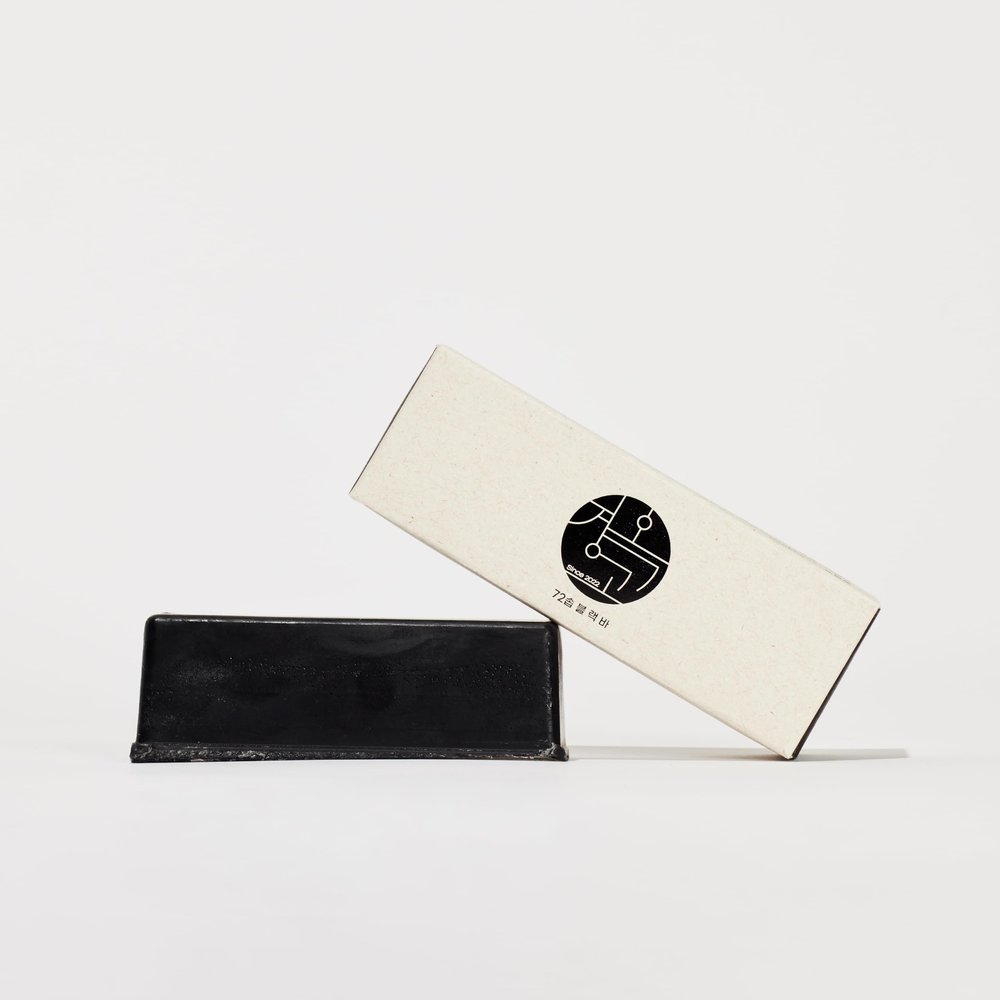 [72Soap] PDRN Charcoal Facial Bar Soap (3.53 oz)  Gentle Cleanser with Sulfur & Fermented Botanical Ingredients  Korean Skincare Inspired Solid Soap