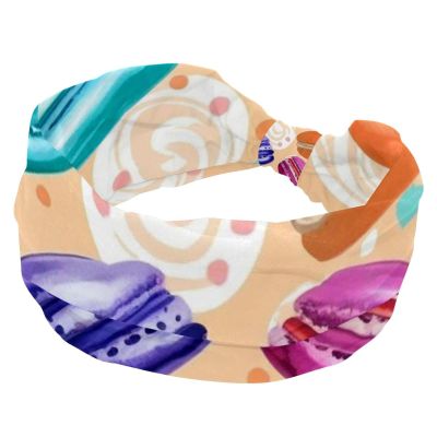 1 Pack Headbands for Women Non Slip Elastic Sports Hair Bands for Women, Soft Cloth Headband for Workout Yoga Fashion Hair Accessories,Dessert Art