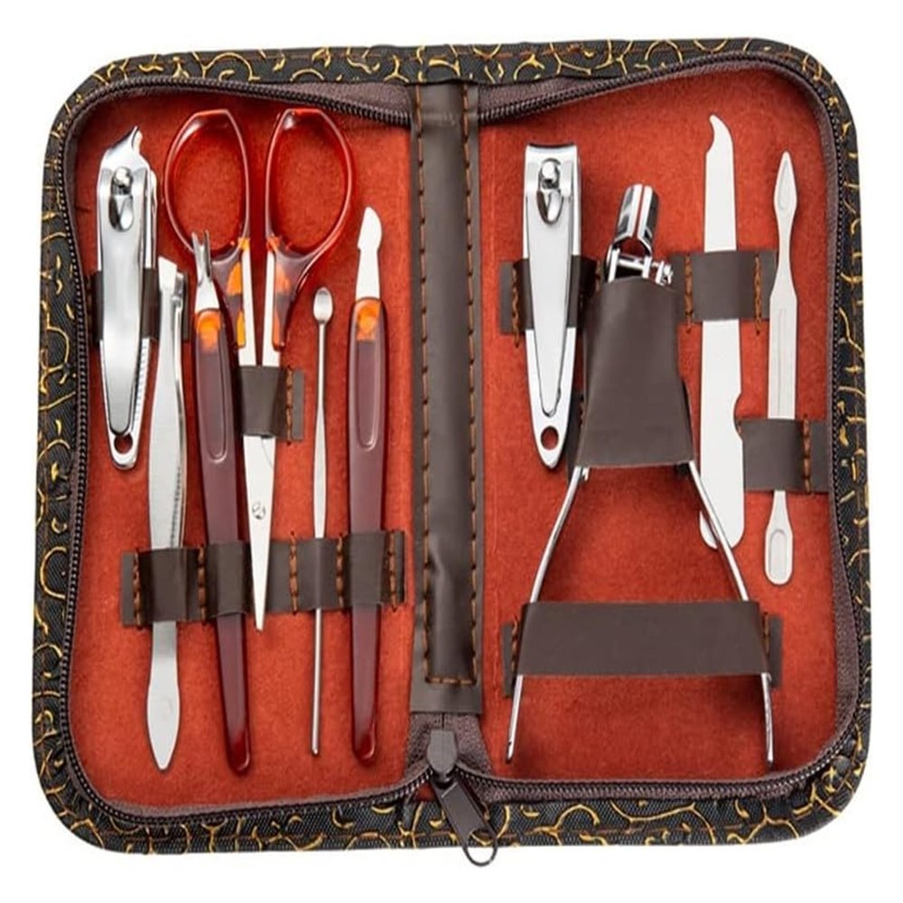 Manicure Set, Manicure Pedicure Set, Nail Cuticle Clippers Nipper Scissors Cleaner Grooming Case Tool Set