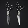 1415 Professional Hair Cutting Shears, 6 Inch, Japan 440c Steel, Curved Silver Scissors for Hairdressers, Barber Thinning Shears view 2
