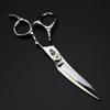 1415 Professional Hair Cutting Shears, 6 Inch, Japan 440c Steel, Curved Silver Scissors for Hairdressers, Barber Thinning Shears view 3