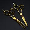 Hair Cutting Scissors, 5 Inch Professional Steel Scissor Gold Hair Scissors Haircut Thinning Barber Tools Cutting Shears Hairdressing Scissors Set( view 2