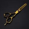 Hair Cutting Scissors, 5 Inch Professional Steel Scissor Gold Hair Scissors Haircut Thinning Barber Tools Cutting Shears Hairdressing Scissors Set( view 3