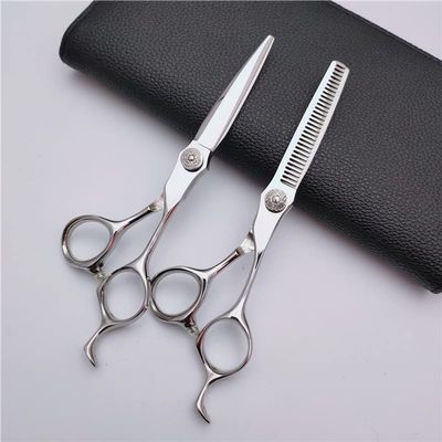 6 Inch Japan 440c Steel Silver Hair Scissors Set for Professional Haircutting
