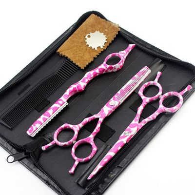 5.5 Inch Japan 440C Steel Hair Cutting Shears Set - 4 Piece Ceramic Scissors Kit