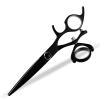 5.5 Inch Swivel Thumb Hair Cutting Shears - Black JP 440C Scissors with 360 Degree Rotation for Hairdressers view 1