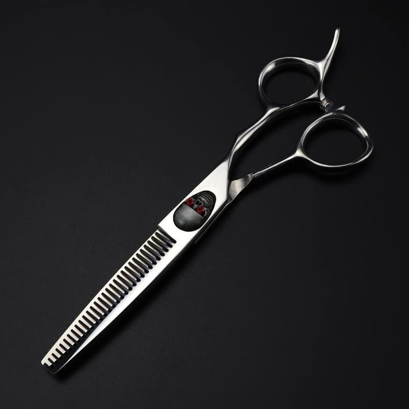 6 Inch Barber Hair Scissors Set - Professional Thinning Scissors with Skull Design, 440C Japanese Steel