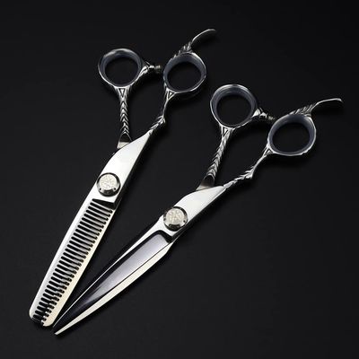 6 Inch Left-Handed Hair Cutting Shears - Japan 440C Steel - Barber Thinning Scissors