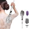 Electric Body Brush Back Scrubber for Shower, Electric Body Brush with Long Handle, Waterproof Rechargeable Bath Brush Body Scrubber with 3 Brush Heads for Cleansing and Exfoliating Skin (Milky White view 1