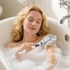 Electric Body Brush Back Scrubber for Shower, Electric Body Brush with Long Handle, Waterproof Rechargeable Bath Brush Body Scrubber with 3 Brush Heads for Cleansing and Exfoliating Skin (Milky White view 3