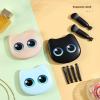 6Pcs Mini Makeup Brush Set, Cartoon Kitten Travel Complete Function Cosmetic Brushes Kit With Mirror view 4