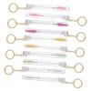 Healvian 10 pcs Eyelash Brush with Keychain Portable Lash Cleaning Applicator in Crystal Tube Plastic Makeup Tool for Women Gift Ready with Rhinestone Accents view 1