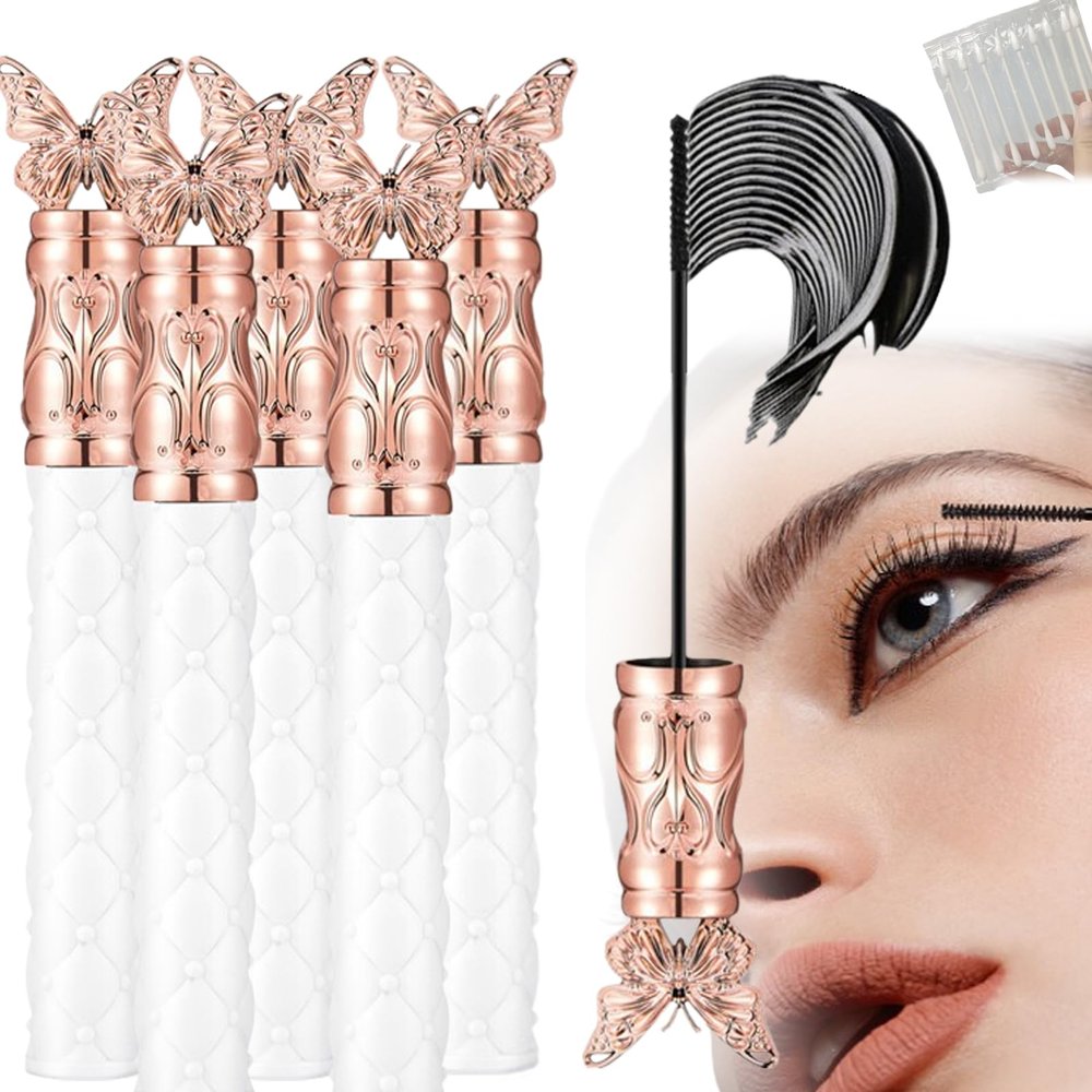 Residencew Mascara, Thick, Curling, Long-Lasting Mascara, Waterproof, Sweat-Proof, Lengthening, Non-smudged, 2025 New Volume and Curl Mascaras, Natural Fine Brush Head (5)