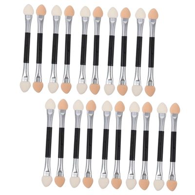 CLISPEED 30pcs Convenient Dual Ended Eyeshadow Stick Makeup Brushes Lightweight Portable Eye Shadow Brush Applicators for Eyeliner Eyebrow and Face Painting Aluminum Tube Design