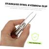DINHEAROM 2pcs Stainless Steel Eyebrow Clips with LED Handle Eyebrow Trimmers for Precise Hair Removal and Grooming Portable Beauty Tools for Men and Women view 2