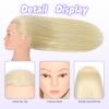 22" MQHIHI Mannequin Head Human Hair Cosmetology Manikin Doll Head with 80% Real Human Hair for Hairdresser Practice Cutting Braiding Hair Styling with Clamp Holder and Tools (Blond) view 2