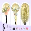 22" MQHIHI Mannequin Head Human Hair Cosmetology Manikin Doll Head with 80% Real Human Hair for Hairdresser Practice Cutting Braiding Hair Styling with Clamp Holder and Tools (Blond) view 4